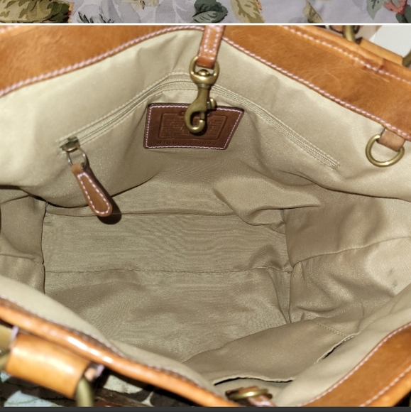 Coach Patchwork Satchel Whiskey Leather 10002 - Picture 3 of 4